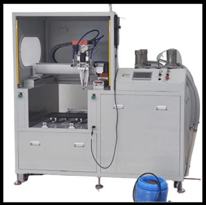 Máquina de mezclado de epoxi de tres ejes para adhesivos que distribuye pegamento de 260 kg de peso 220V de tensión